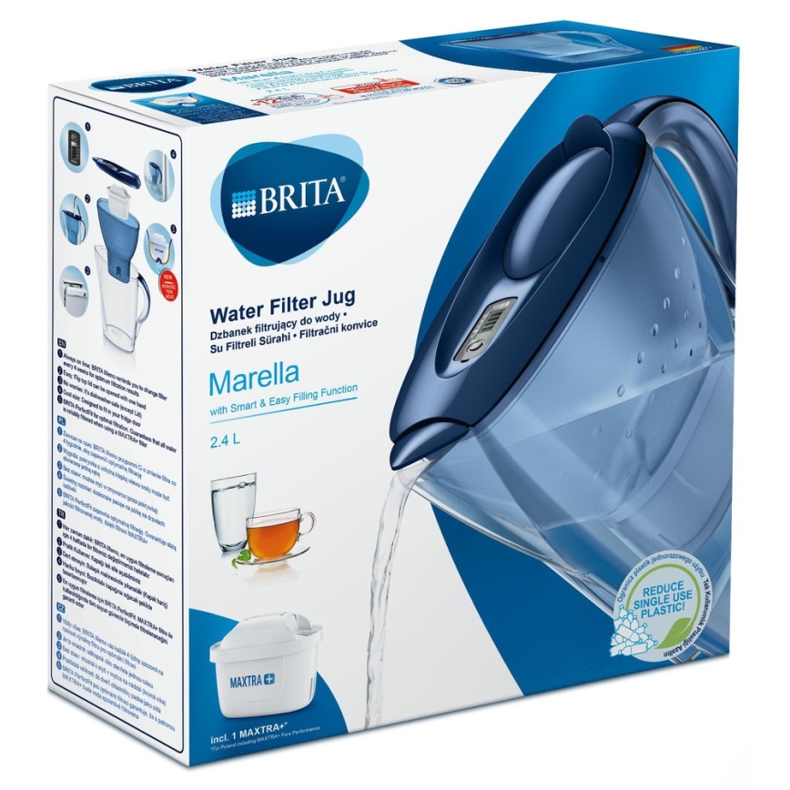 Brita - Bollitore con filtro Marella 2,4 l blu + 1 filtro