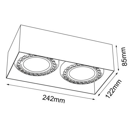 Brosline - Faretto 2xGU10/18W/230V bianco