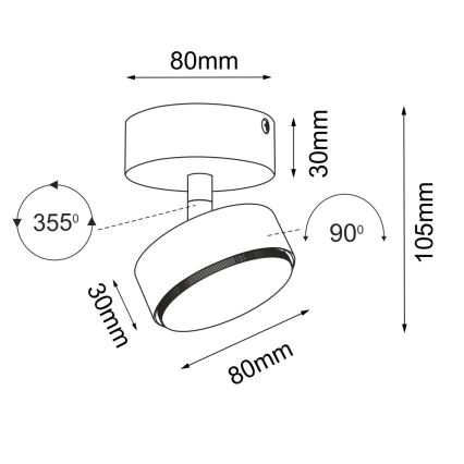 Brosline - Faretto 1xGX53/9W/230V bianco