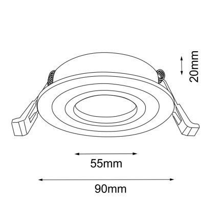 Brosline - Faretto da incasso 1xGU10/10W/230V bianco