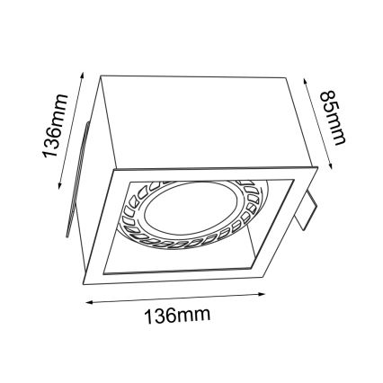Brosline - Faretto da incasso 1xGU10/18W/230V nero
