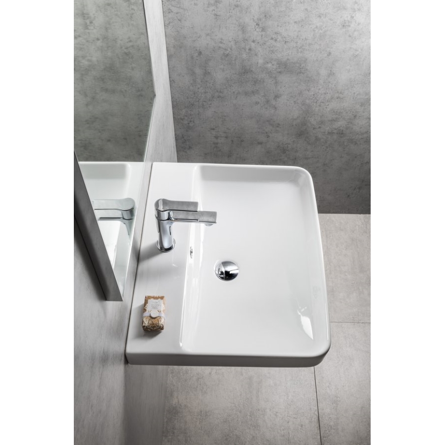 Bruckner - Lavandino incassato NERON 60x48 cm bianco