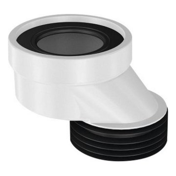 Bruckner - Manicotto di scarico per WC fisso, eccentrico nero/bianco