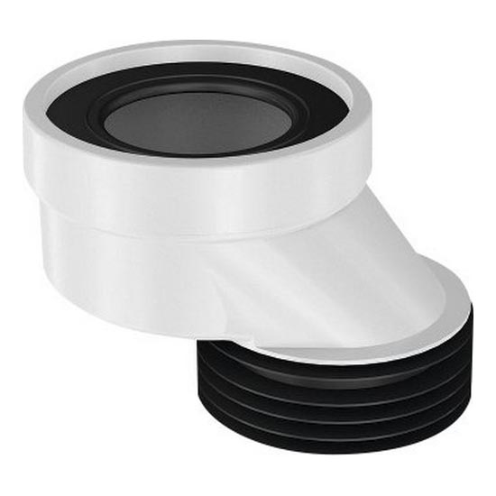 Bruckner - Manicotto di scarico per WC fisso, eccentrico nero/bianco