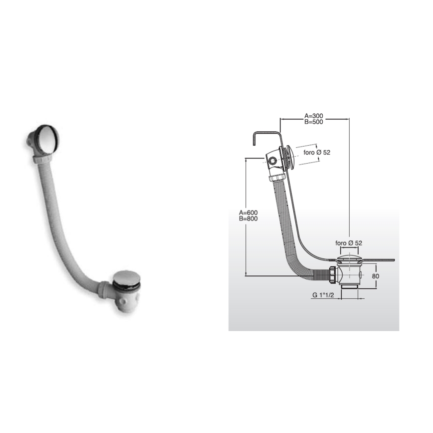 Bruckner - Set da bagno CLICK-CLACK bianco/cromo lucido