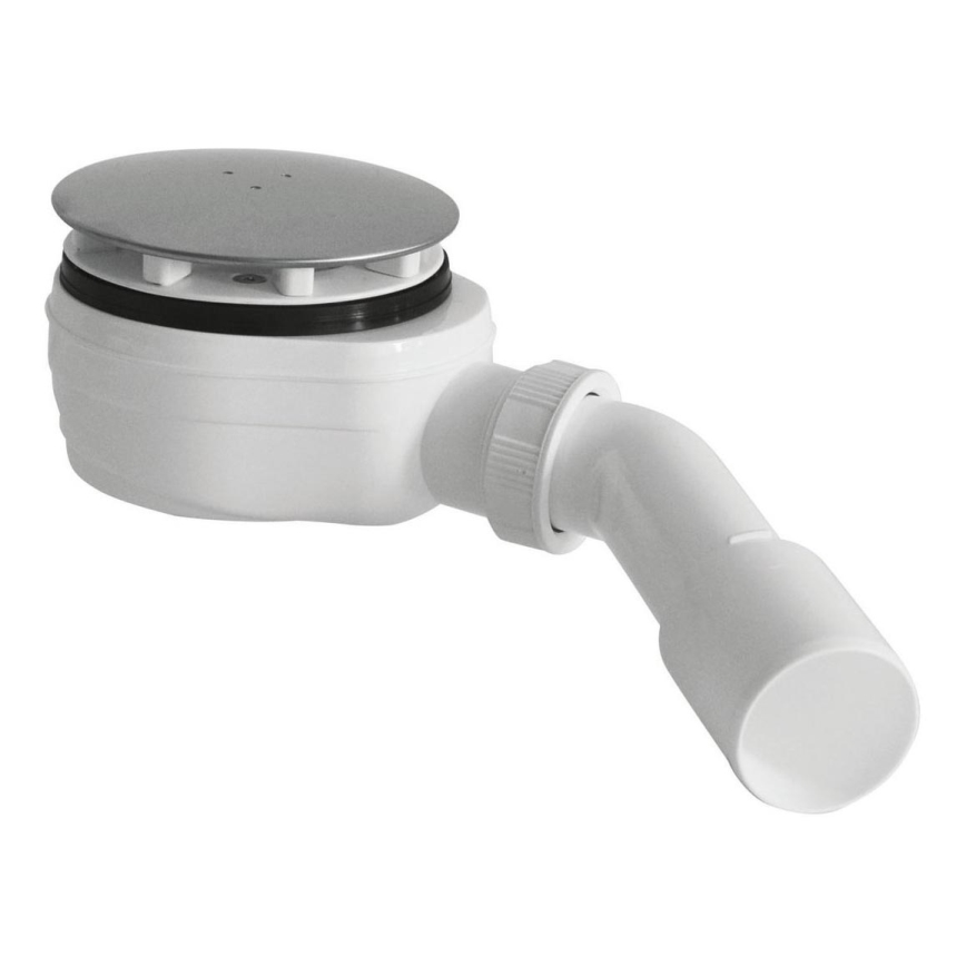 Bruckner - Sifone per piatto doccia basso DN40/50 bianco/lucido acciaio inossidabile