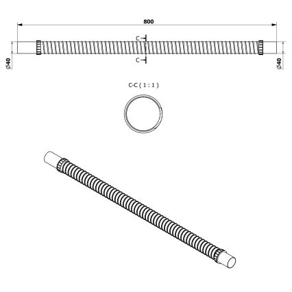 Bruckner - Tubo di collegamento flessibile 80 cm bianco