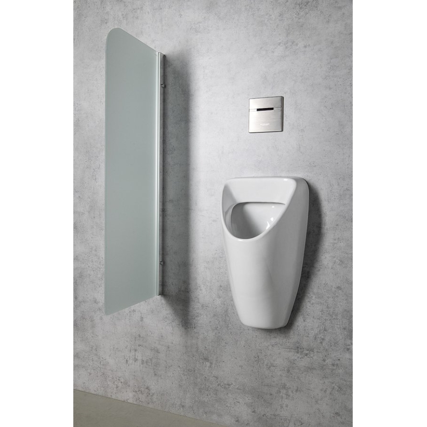 Bruckner - Urinale SCHWARN, alimentazione posteriore, scarico posteriore + sciacquone integrato 6 V CC, bianco