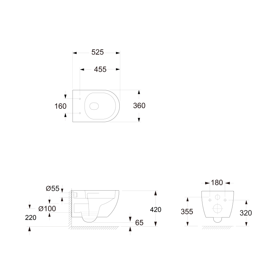 Bruckner - WC a parete Vortex Rimless FULDA ceramiche/bianco