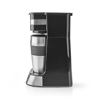 Butler - Macchina per caffè per una tazza 0,4 l con timer e tazza da viaggio 750W/230V acciaio inossidabile/nero