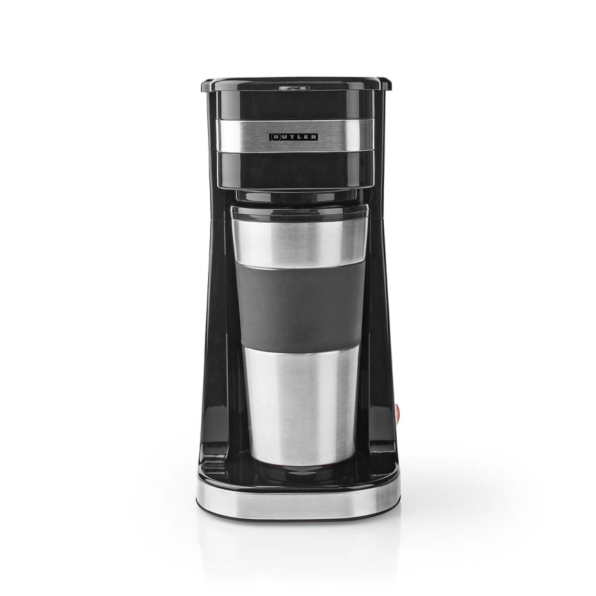 Butler - Macchina da caffè per una tazza 0,4 l con tazza da viaggio 750W/230V acciaio inox/nero