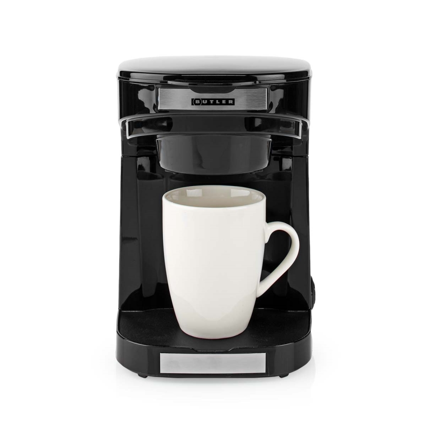 Butler - Macchinetta da caffè per due tazze, 450 W/230 V, nera