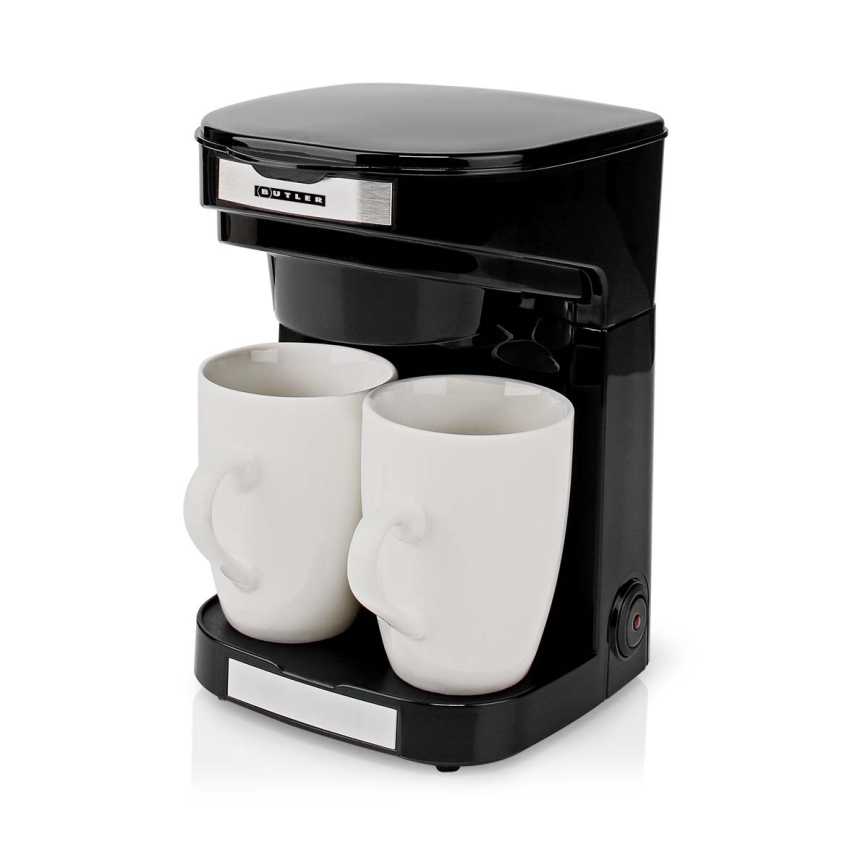 Butler - Macchinetta da caffè per due tazze, 450 W/230 V, nera