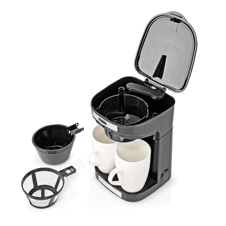 Butler - Macchinetta da caffè per due tazze, 450 W/230 V, nera