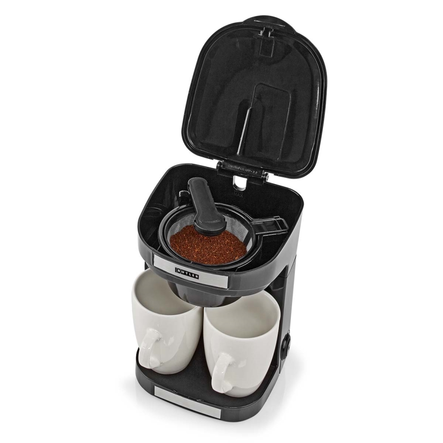 Butler - Macchinetta da caffè per due tazze, 450 W/230 V, nera
