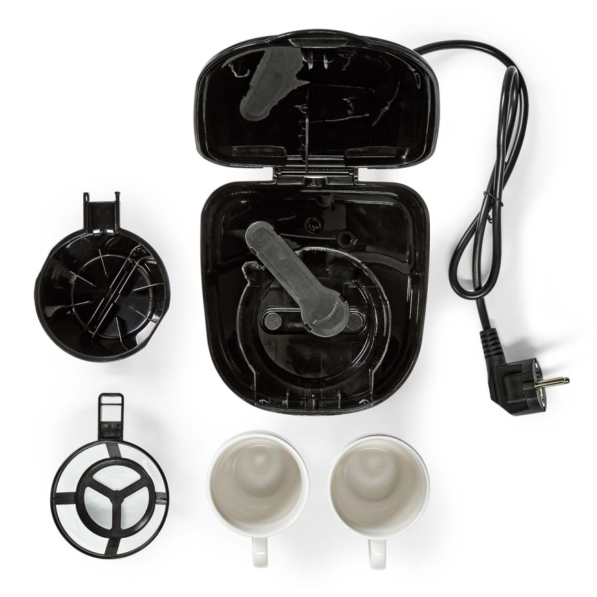 Butler - Macchinetta da caffè per due tazze, 450 W/230 V, nera