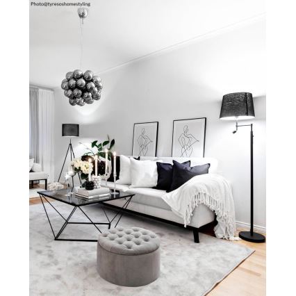 ByRydens - Piantana LED ORLANDO 1xE27/5W/230V + LED/3W nero diam. 36 cm