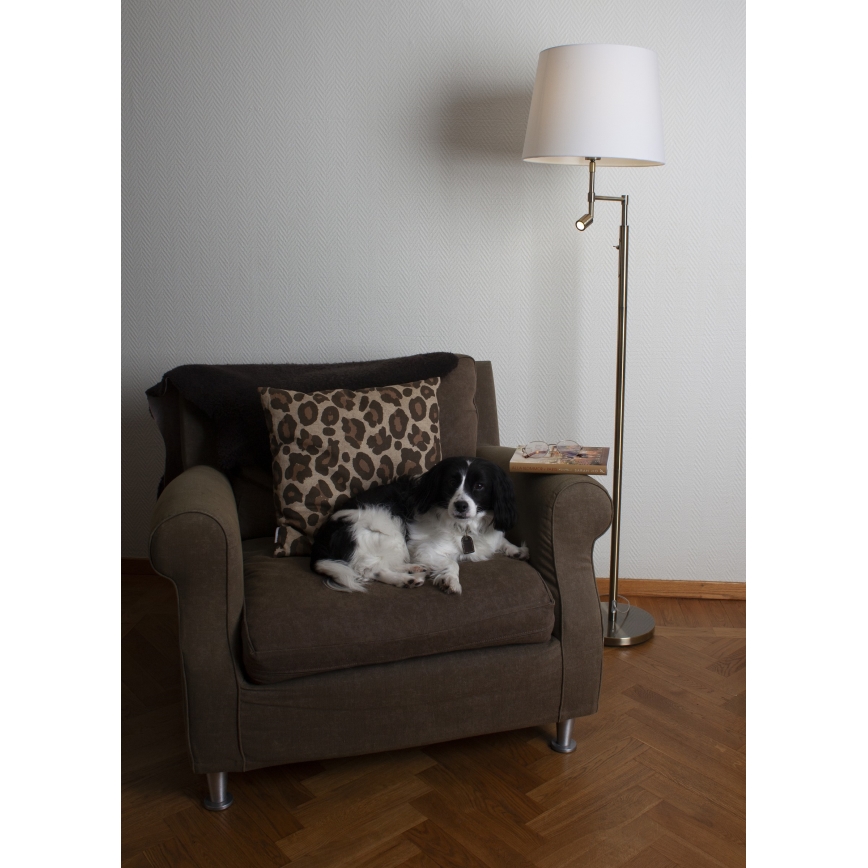 ByRydens - Lampada LED da terra ORLANDO 1xE27/5W/230V + LED/3W bianco/bronzo diametro 36 cm