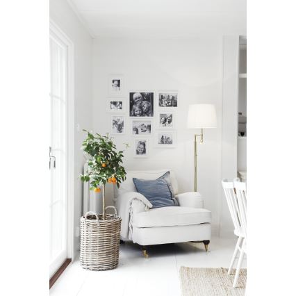 ByRydens - Lampada LED da terra ORLANDO 1xE27/5W/230V + LED/3W bianco/oro diametro 36 cm
