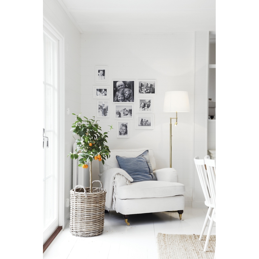 ByRydens - Lampada LED da terra ORLANDO 1xE27/5W/230V + LED/3W bianco/oro diametro 36 cm