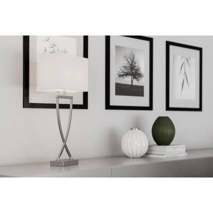 ByRydens - Lampada da tavolo OMEGA 1xE27/5W/230V bianco/cromo lucido