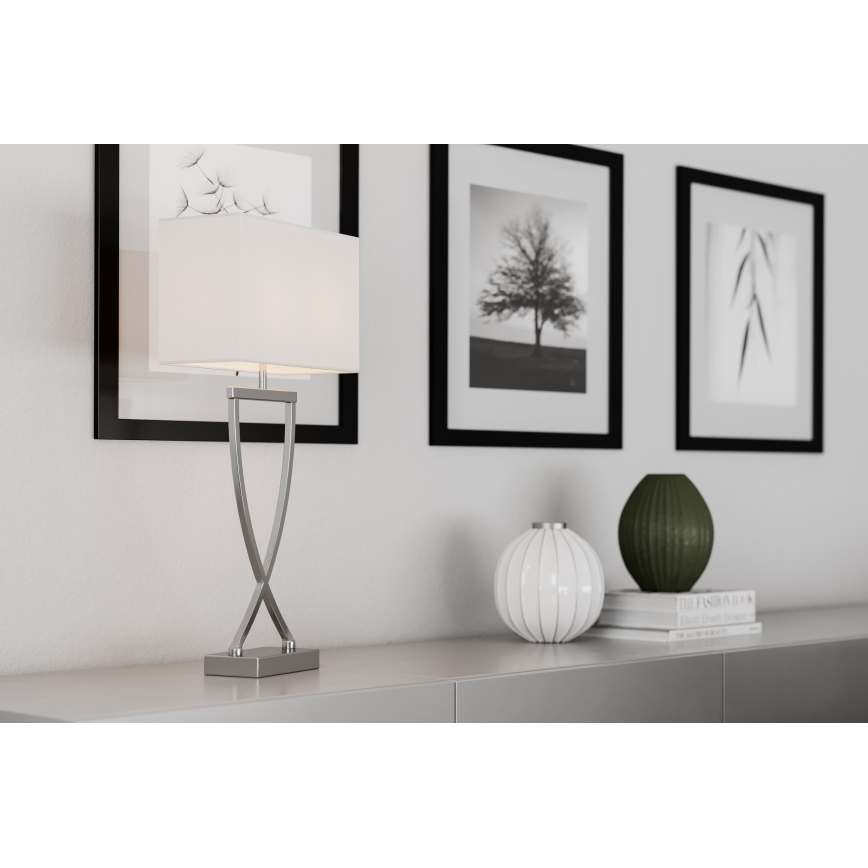 ByRydens - Lampada da tavolo OMEGA 1xE27/5W/230V bianco/cromo lucido