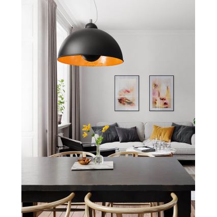 ByRydens - Lampada a sospensione CAPTAIN con cavo 1xE27/7W/230V nero