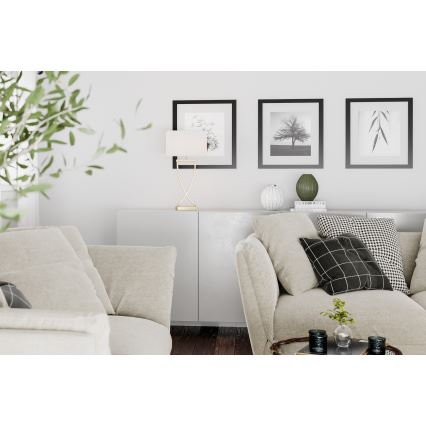 ByRydens - Lampada da tavolo OMEGA 1xE27/5W/230V bianco/oro