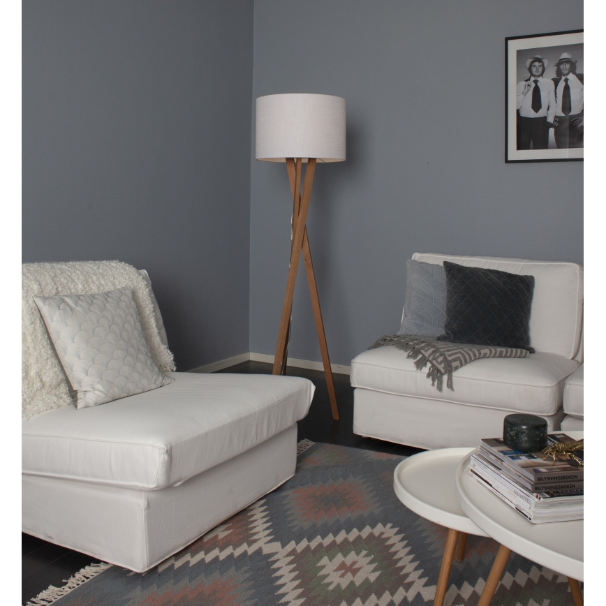ByRydens - Lampada con piedistallo VEGA 1xE27/5W/230V beige/bianco