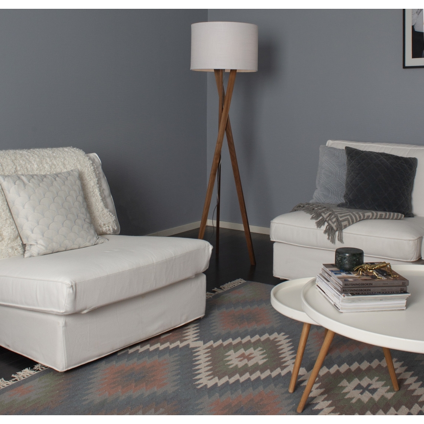 ByRydens - Lampada con piedistallo VEGA 1xE27/5W/230V marrone/bianco