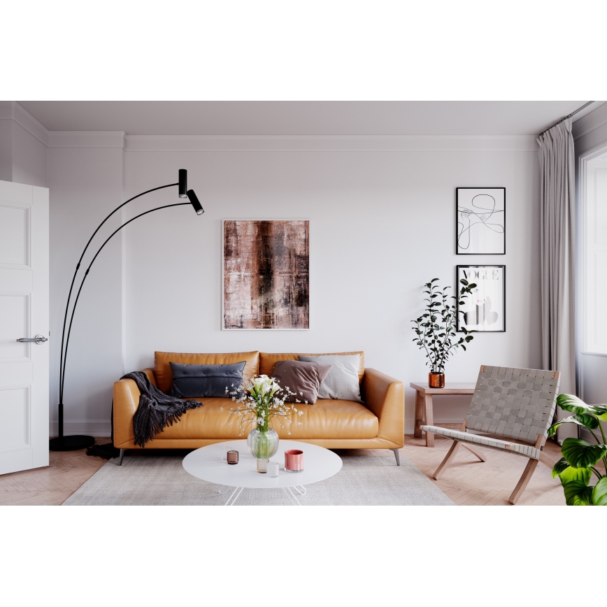 ByRydens - Lampada con piedistallo PULS 2xGU10/5W/230V nero
