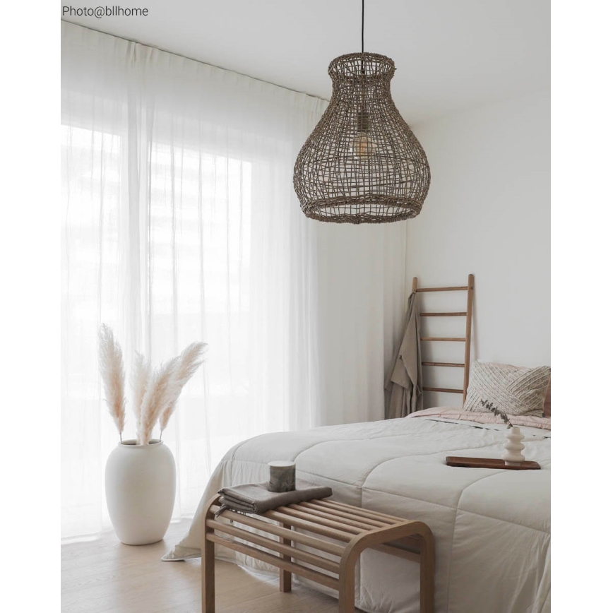 ByRydens - Lampadario a sospensione con filo SEAGRASS 1xE27/8W/230V beige diametro 49 cm