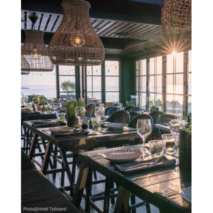 ByRydens - Lampadario a sospensione con filo SEAGRASS 1xE27/8W/230V beige diametro 49 cm