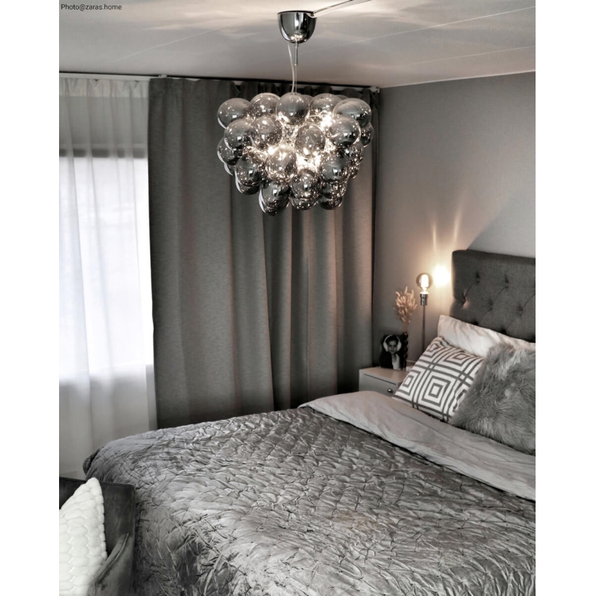 ByRydens - Lampadario a sospensione con filo GROSS 8xG9/4W/230V fumé/nero diametro 50 cm