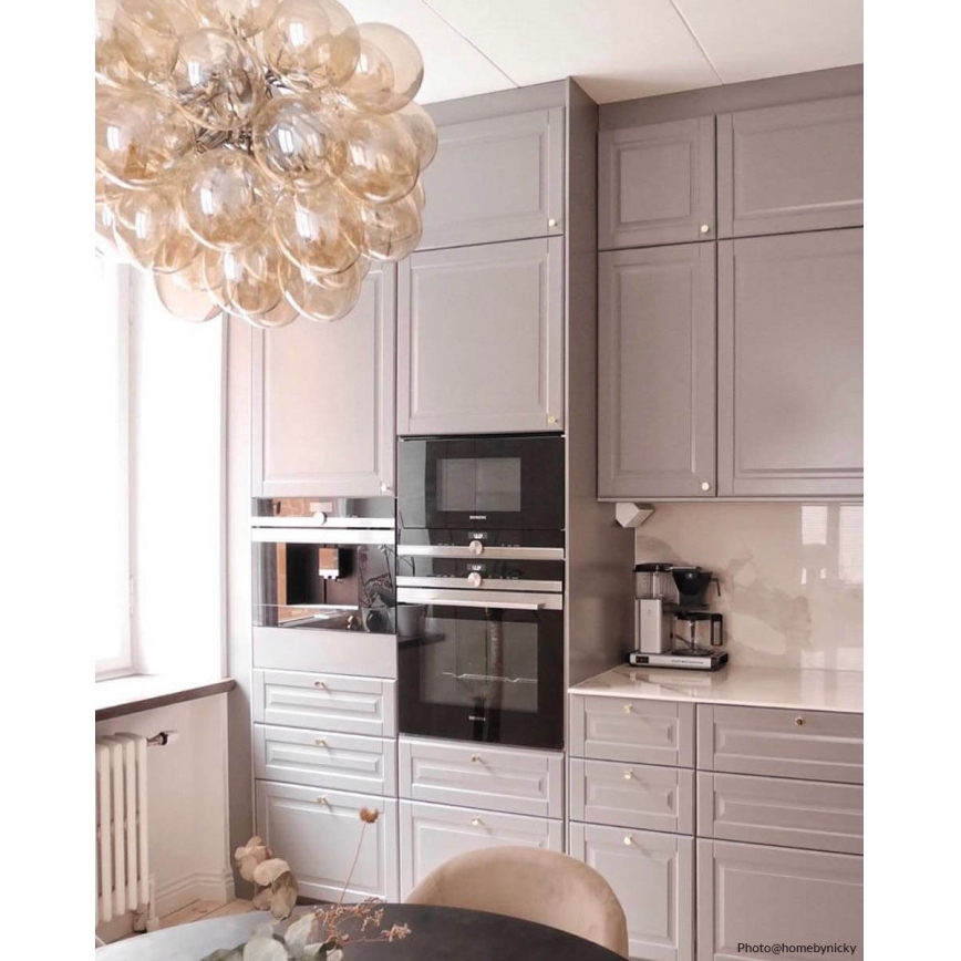 ByRydens - Lampadario a sospensione con filo GROSS 8xG9/4W/230V fumé/marrone diametro 50 cm