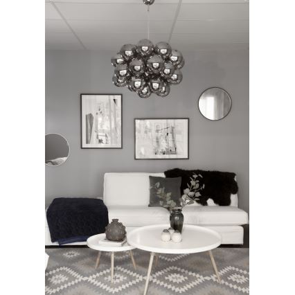 ByRydens - Lampadario a sospensione con filo GROSS GRANDE 8xG9/4W/230V fumé/nero diametro 62 cm