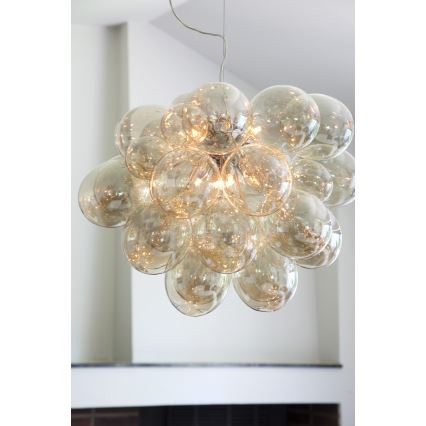 ByRydens - Lampadario a sospensione con filo GROSS GRANDE 8xG9/4W/230V fumé/marrone diametro 62 cm