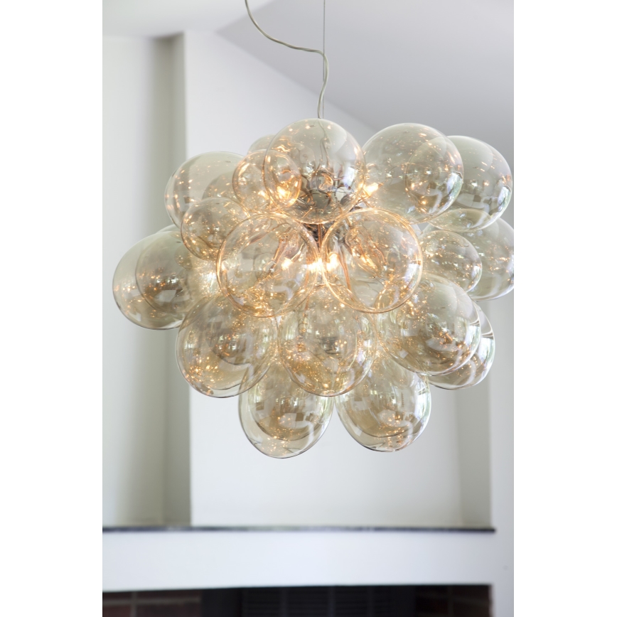 ByRydens - Lampadario a sospensione con filo GROSS GRANDE 8xG9/4W/230V fumé/marrone diametro 62 cm