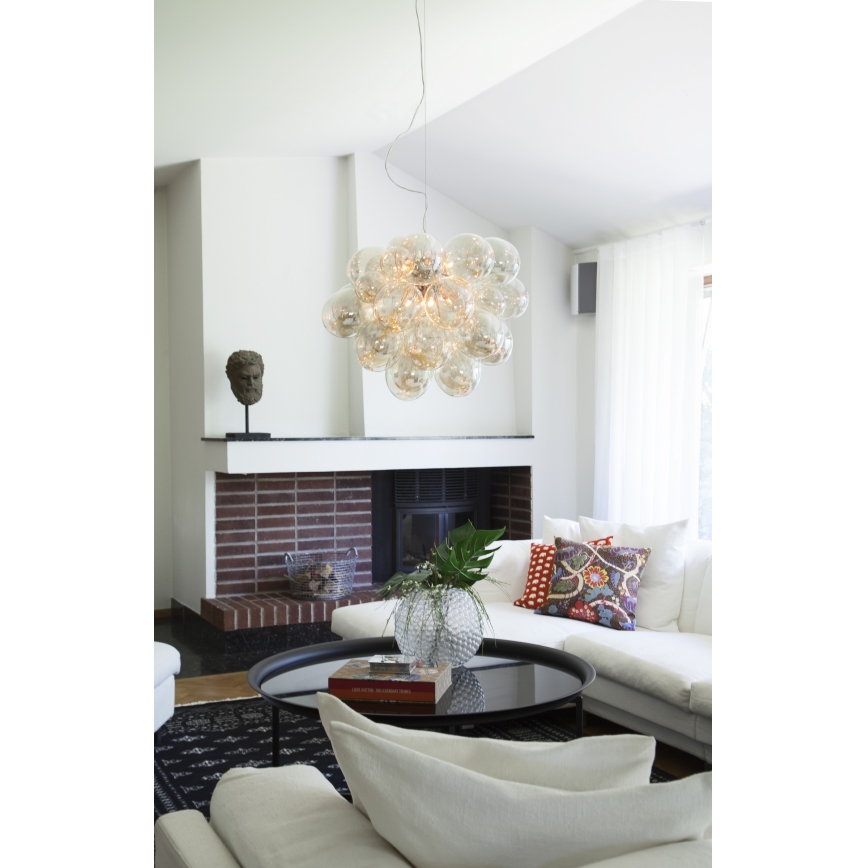 ByRydens - Lampadario a sospensione con filo GROSS GRANDE 8xG9/4W/230V fumé/marrone diametro 62 cm