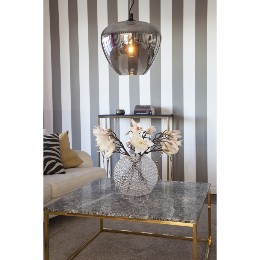 ByRydens - Lampadario a sospensione con filo BELLISSIMO 1xE27/8W/230V fumé/nero diametro 40 cm