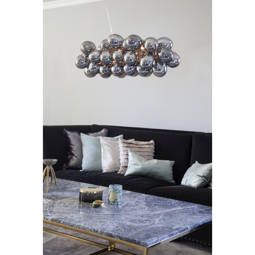 ByRydens - Lampadario a sospensione con filo GROSS BAR 8xG9/5W/230V fumé/nero
