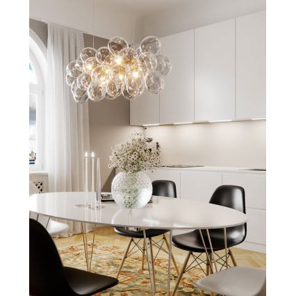 ByRydens - Lampadario sospeso a cavo GROSS BAR 8xG9/8W/230V trasparente
