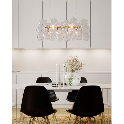 ByRydens - Lampadario sospeso a cavo GROSS BAR 8xG9/8W/230V trasparente