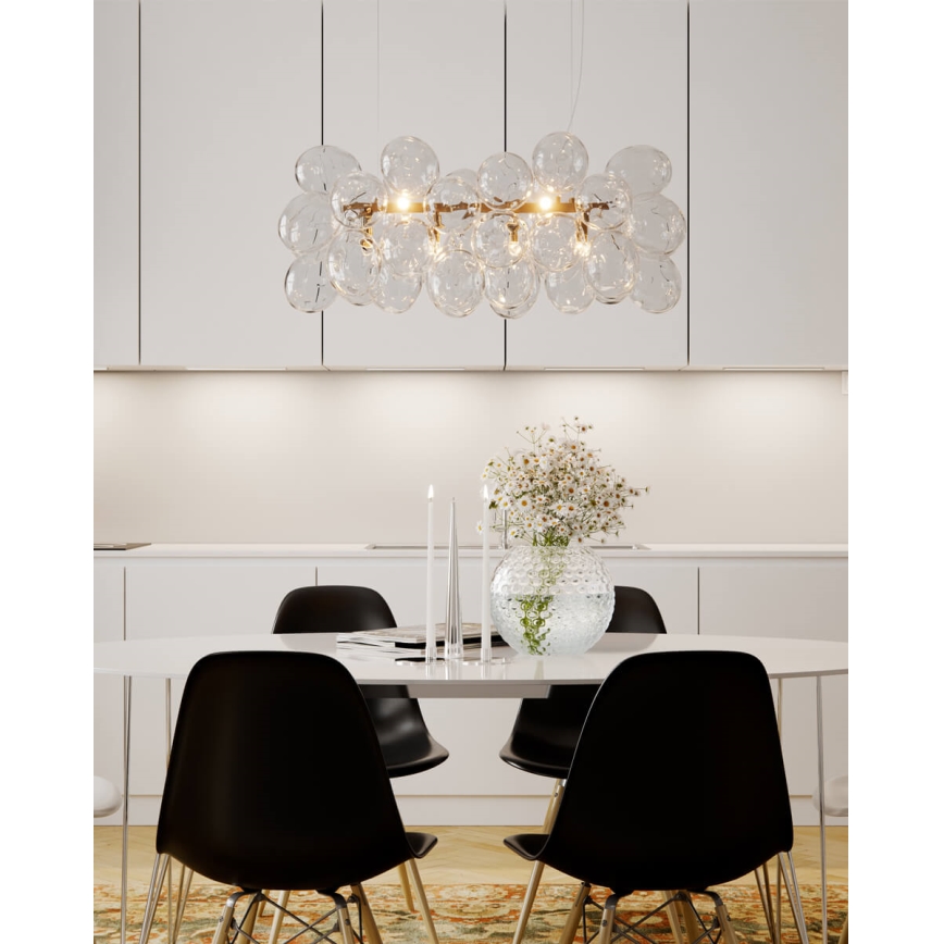 ByRydens - Lampadario sospeso a cavo GROSS BAR 8xG9/8W/230V trasparente