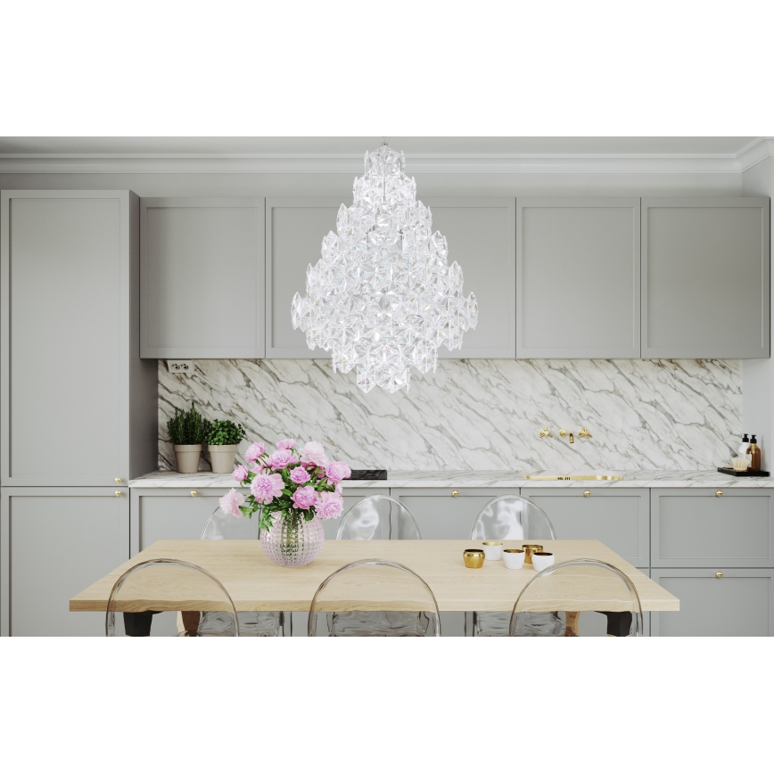 ByRydens - Lampadario a sospensione con catena MONARQUE GRANDE 11xE14/5W/230V limpido diametro 58 cm