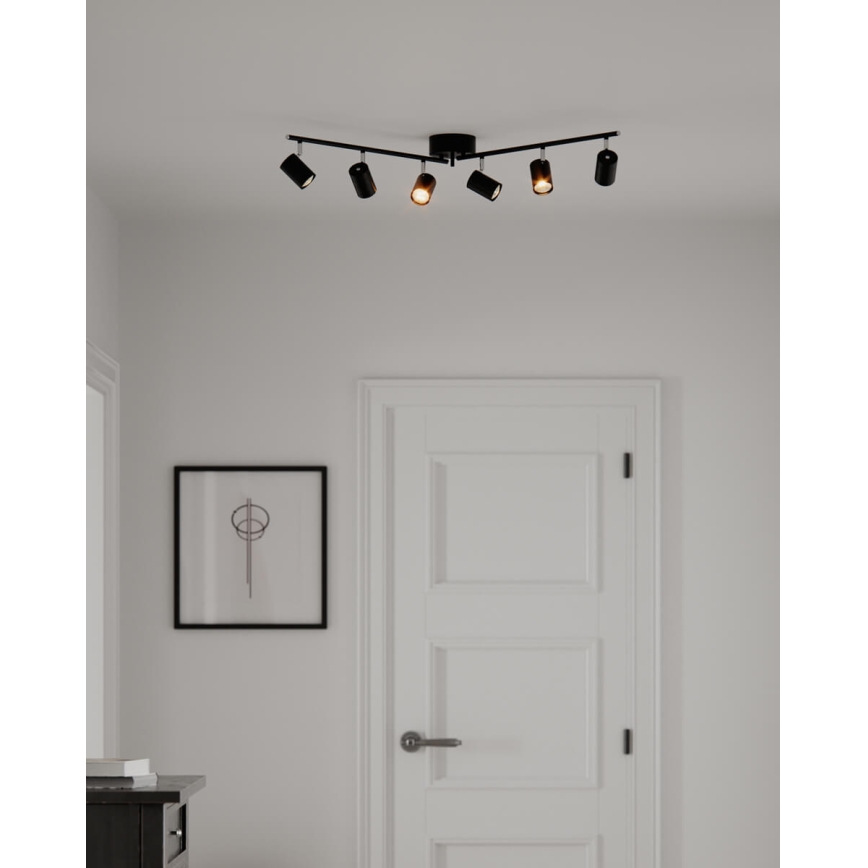 ByRydens - Faretto CORRECT 6xGU10/7W/230V nero diametro 30 cm