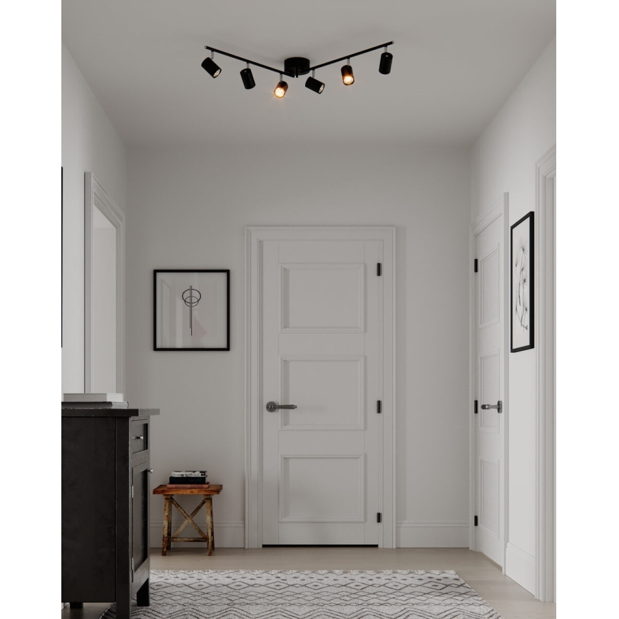 ByRydens - Faretto CORRECT 6xGU10/7W/230V nero diametro 30 cm