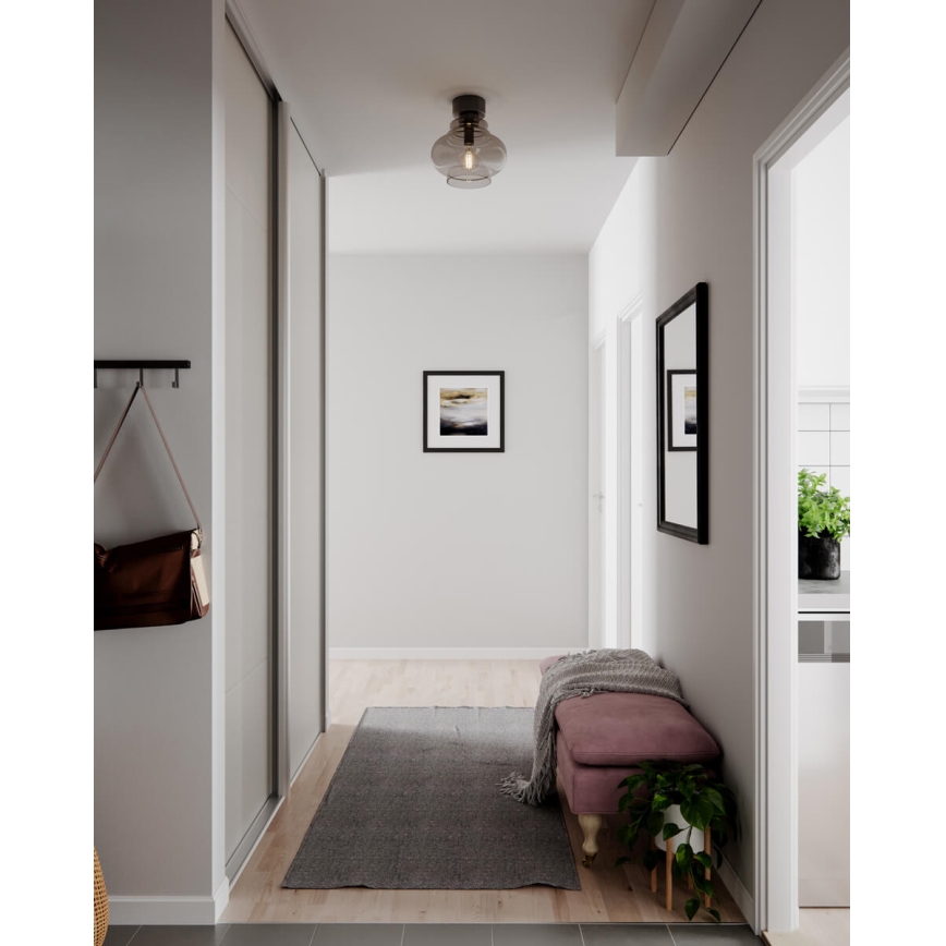 ByRydens - Plafoniera DOLORES 1xE27/5W/230V Ø 30 cm grigio/fumé