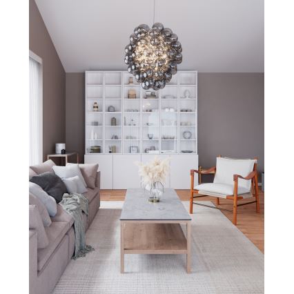 ByRydens - Lampadario sospeso su cavo DELUXE 4xE14/5W/230V grigio/fumé