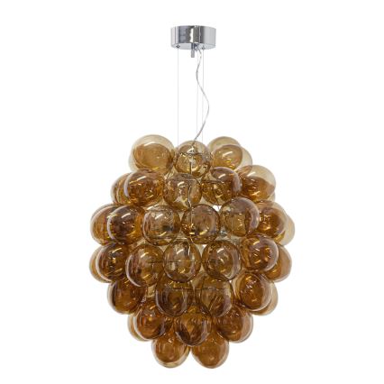 ByRydens - Lampadario a sospensione con filo DELUXE 4xE14/5W/230V fumé/marrone diametro 64 cm